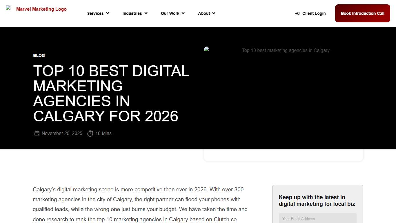 Top 10 Best Digital Marketing Agencies In Calgary For 2026