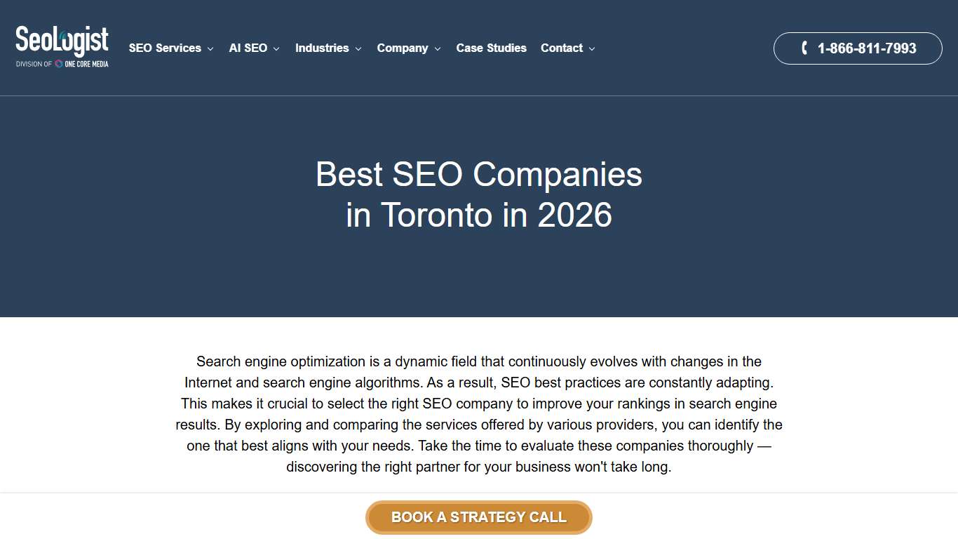 Best SEO Companies in Toronto in 2026 - SeoLogist